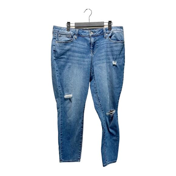 Lucky Brand Low Rise Lolita Skinny Jeans Distressed Stretch Medium Wash Sz 14/32 - Picture 1 of 9